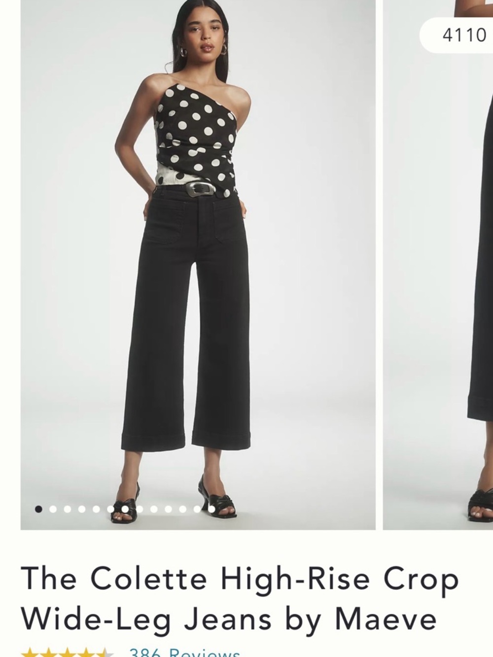 Anthropologie Black High-Rise Crop Wide-Leg Jeans